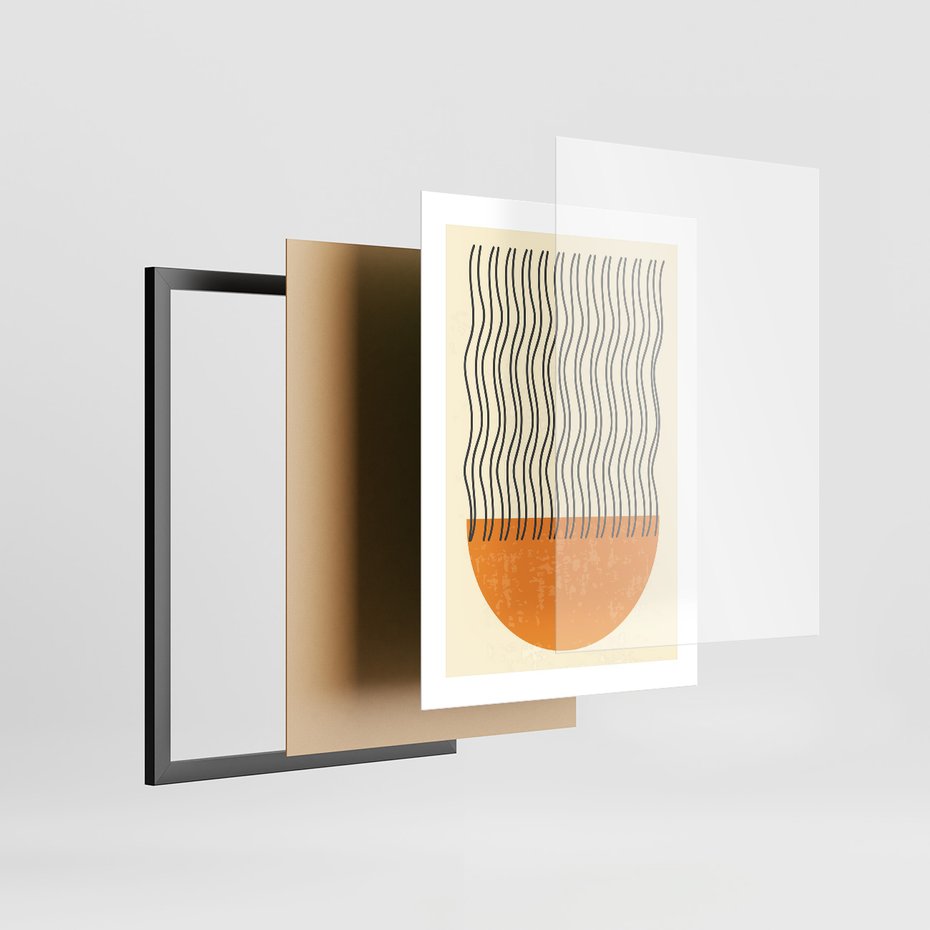 Zestaw obrazy w ramie, plakaty - abstrakcja, minimalizm, wzory - rama czarna