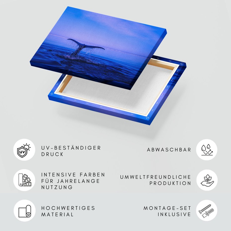 Obraz na płótnie - wieloryb, ogon, woda