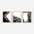 Zestaw obrazy w ramie, plakaty - architektura, budynki, miejski - rama drewno