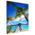 Obraz na płótnie - palmy, plaża, woda