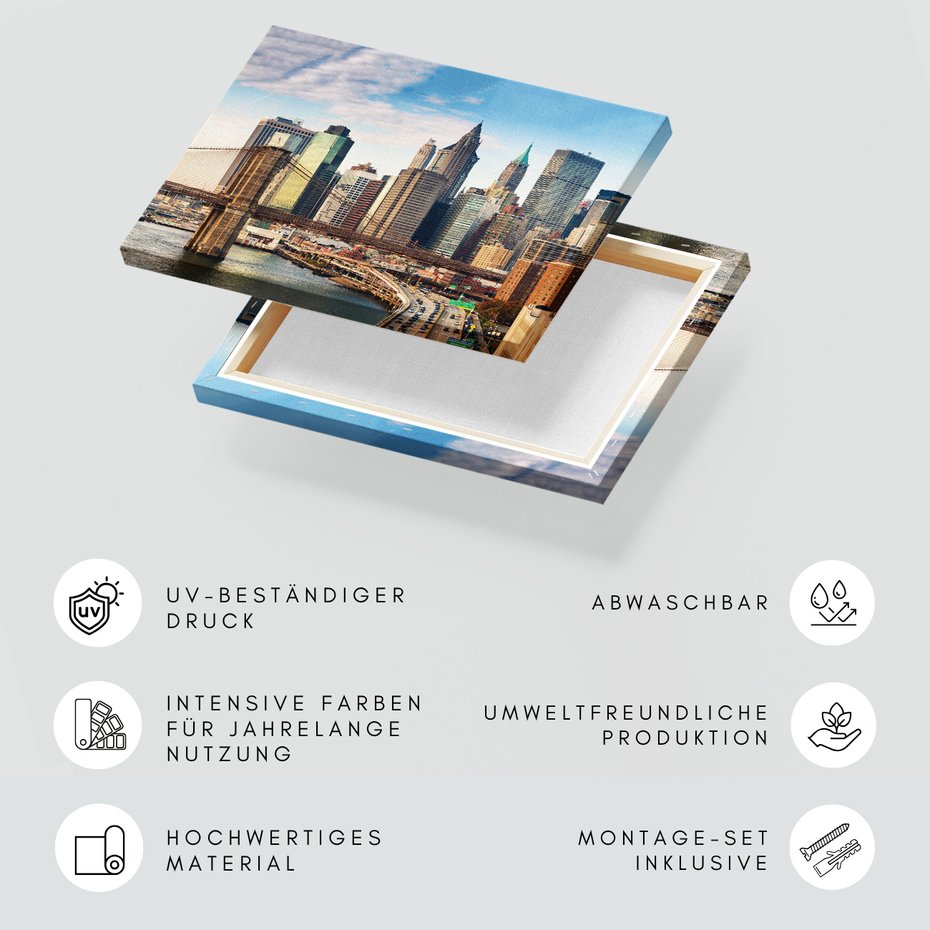 Obraz na płótnie - miasto, most, budynki