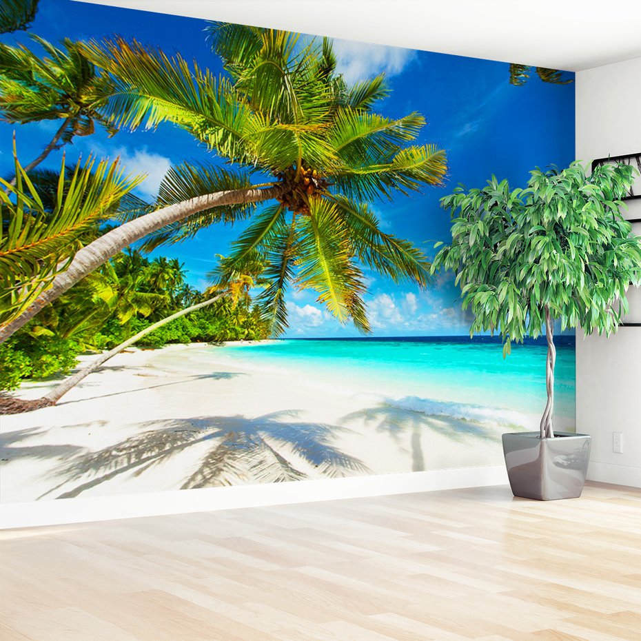 Fototapeta - palmy, plaża, morze