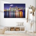Obraz na płótnie - miasto, noc, woda