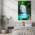 Obraz na płótnie - wodospad, natura, las