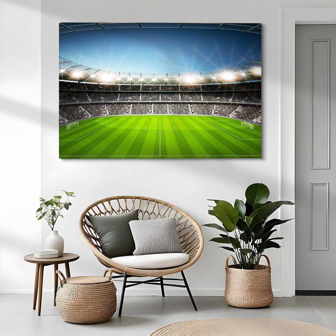 Obraz na płótnie - stadion, piłka nożna, kibice