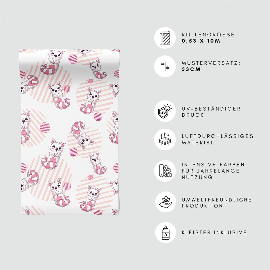 Tapeta - dziecięca, lisek, ogon,