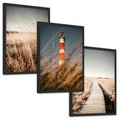 Zestaw obrazy w ramie, plakaty - przyroda, krajobraz, wydma - rama czarna
