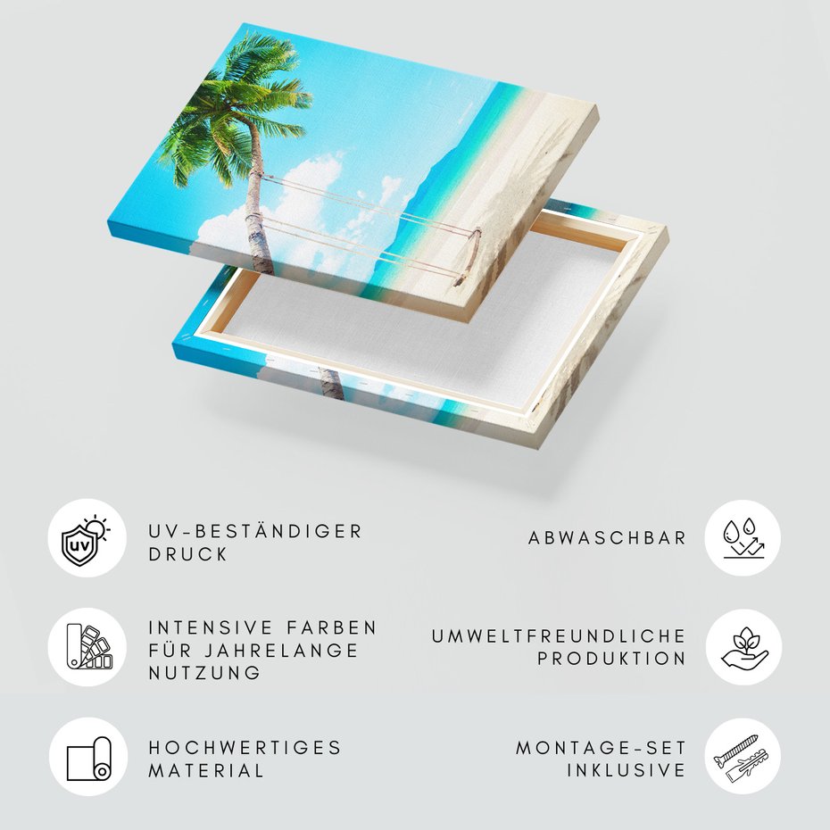 Obraz na płótnie - palma, plaża, morze