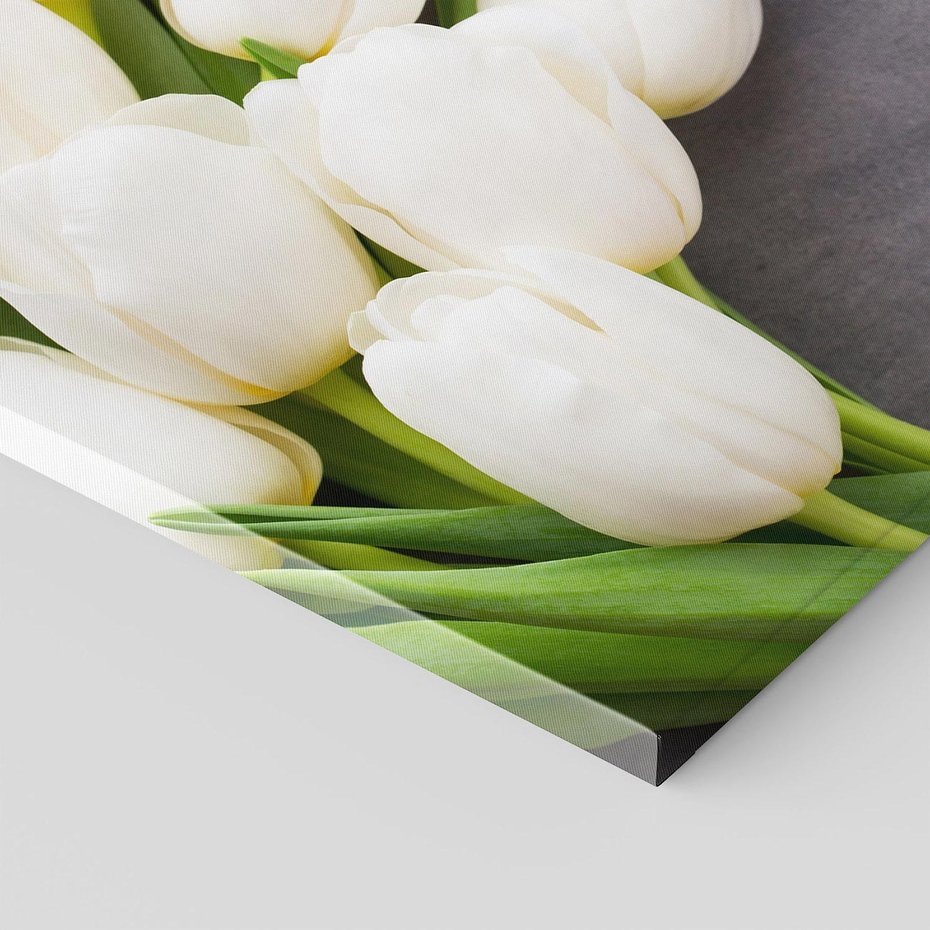 Obraz na płótnie - tulipany, kwiaty, białe