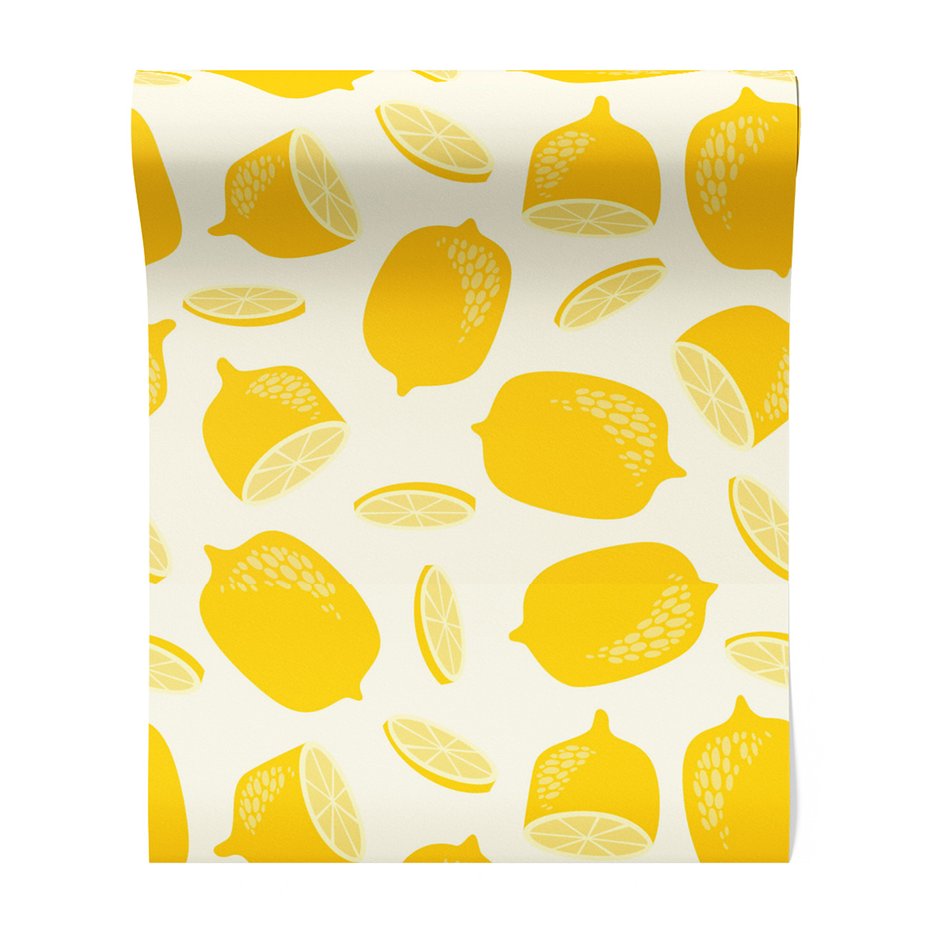 Tapeta - cytryny, owoce, plasterki