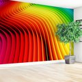 Fototapeta - kolorowe, fale, tęcza