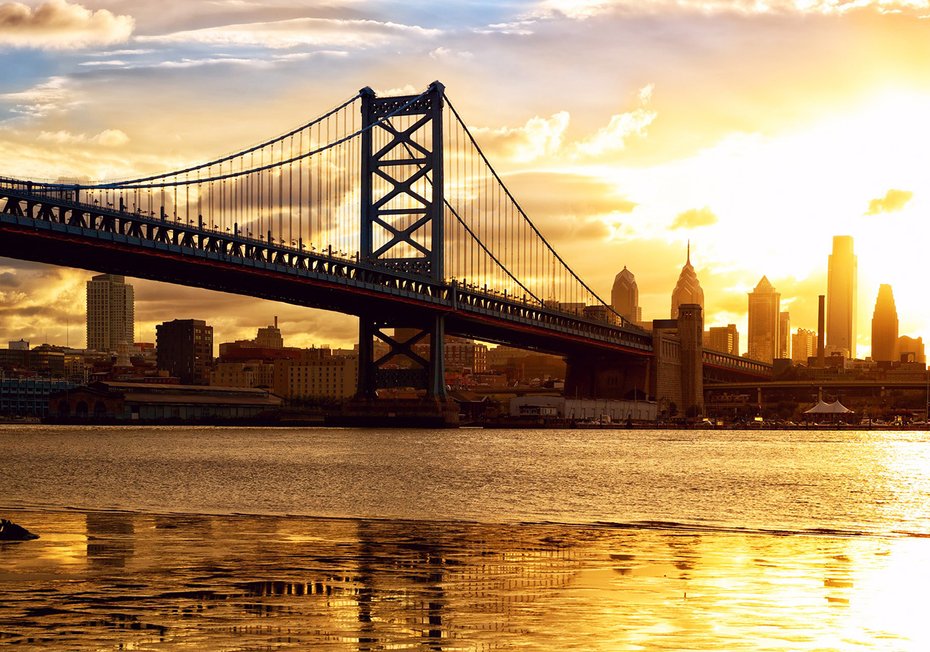 Fototapeta - most, miasto, rzeka