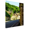 Obraz na płótnie - ulica, domy, zieleń
