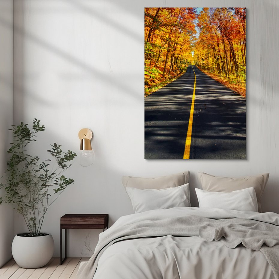 Obraz na płótnie - jesień, droga, las