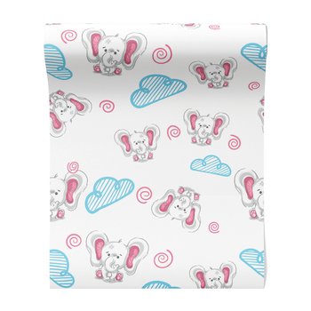 Tapeta - dziecięca, słoń, chmura,