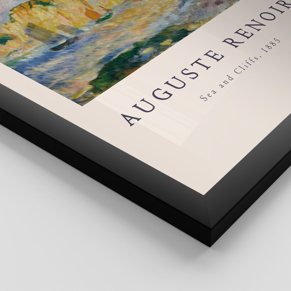 Zestaw obrazy w ramie, plakaty - impresjonizm, pejzaż, morze - rama czarna