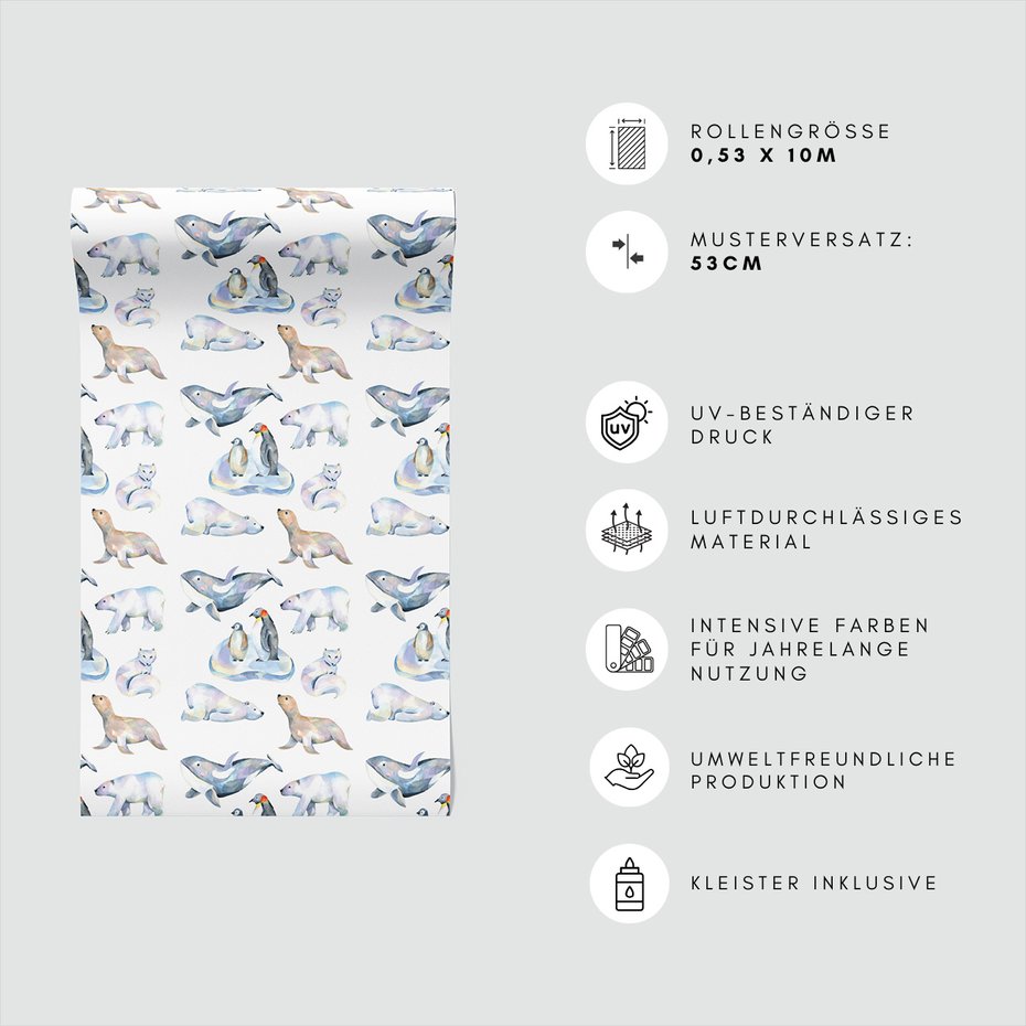 Tapeta - foka, pingwin, niedźwiedź