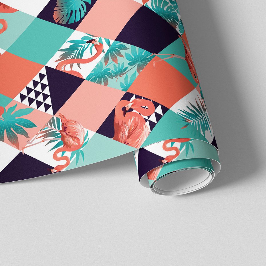 Tapeta - flaming, liście, geometria