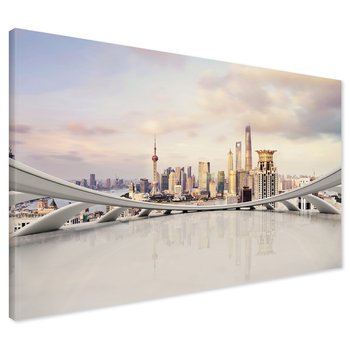 Obraz na płótnie - miasto, budynki, odbicie