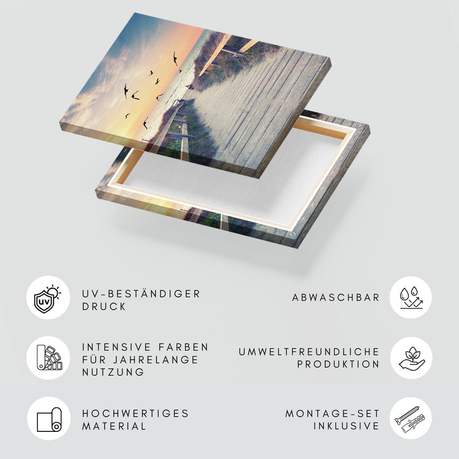 Obraz na płótnie - plaża, morze, ptaki