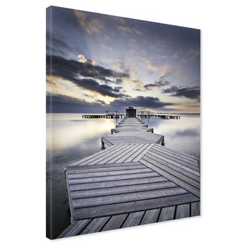 Obraz na płótnie - drewno, morze, pomost