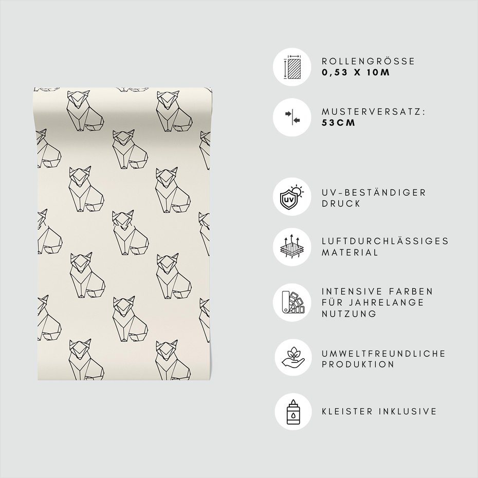 Tapeta - lis, geometria, zwierzę