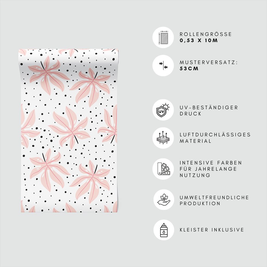 Tapeta - liście, kropki, natura