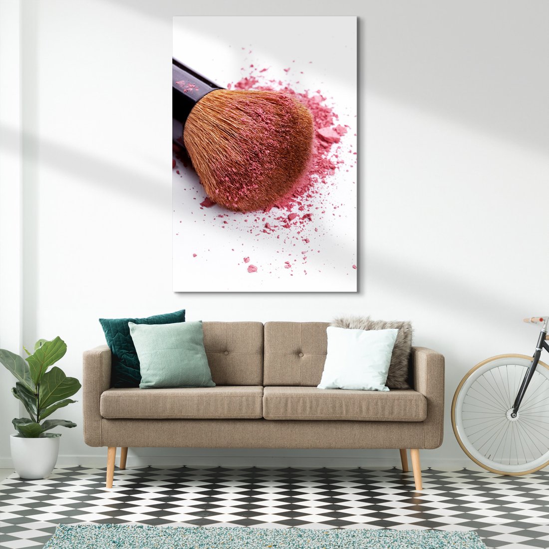 Obraz na płótnie - pędzel, puder, makijaż