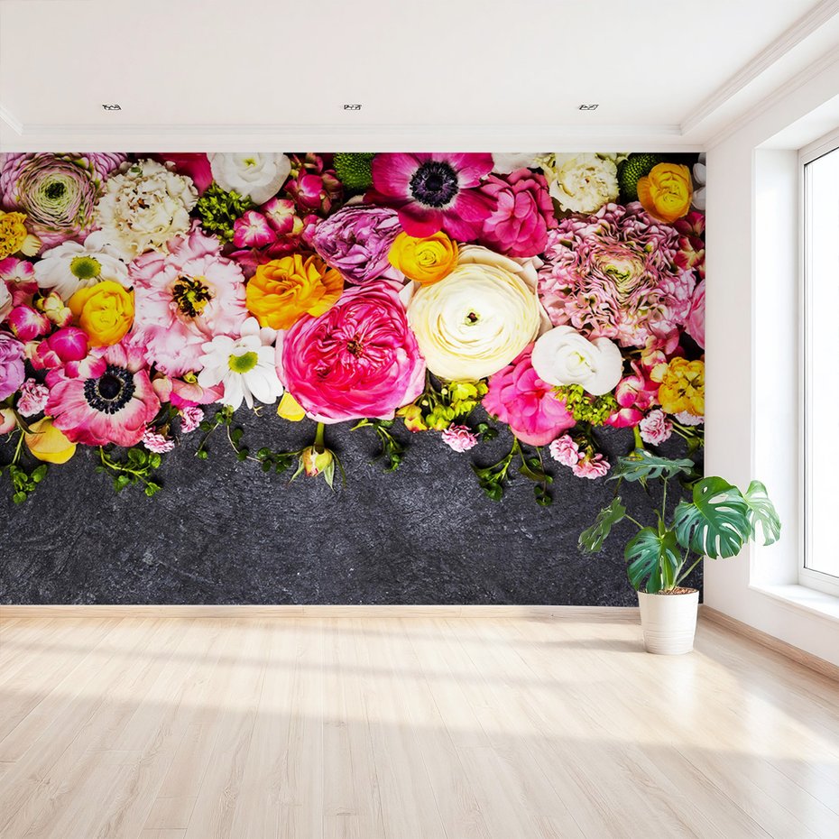 Fototapeta - kwiaty, abstrakcja, kompozycja