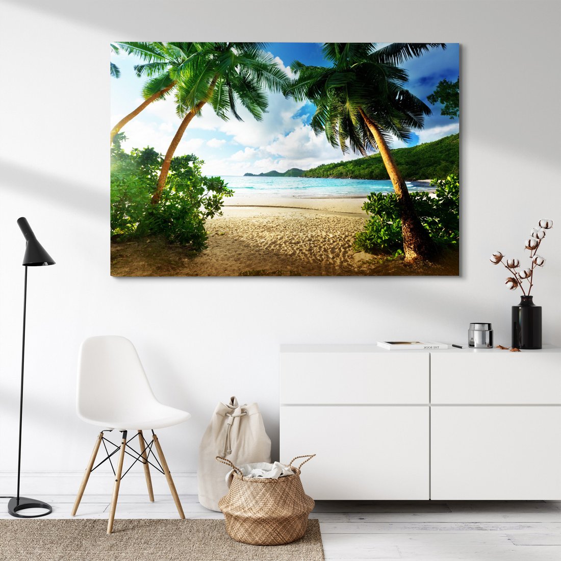 Obraz na płótnie - plaża, palmy, morze