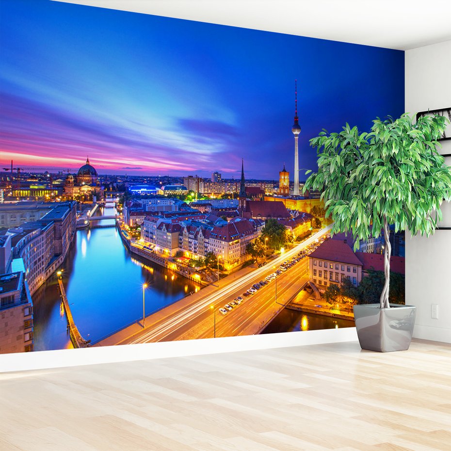 Fototapeta - berlin, miasto, noc