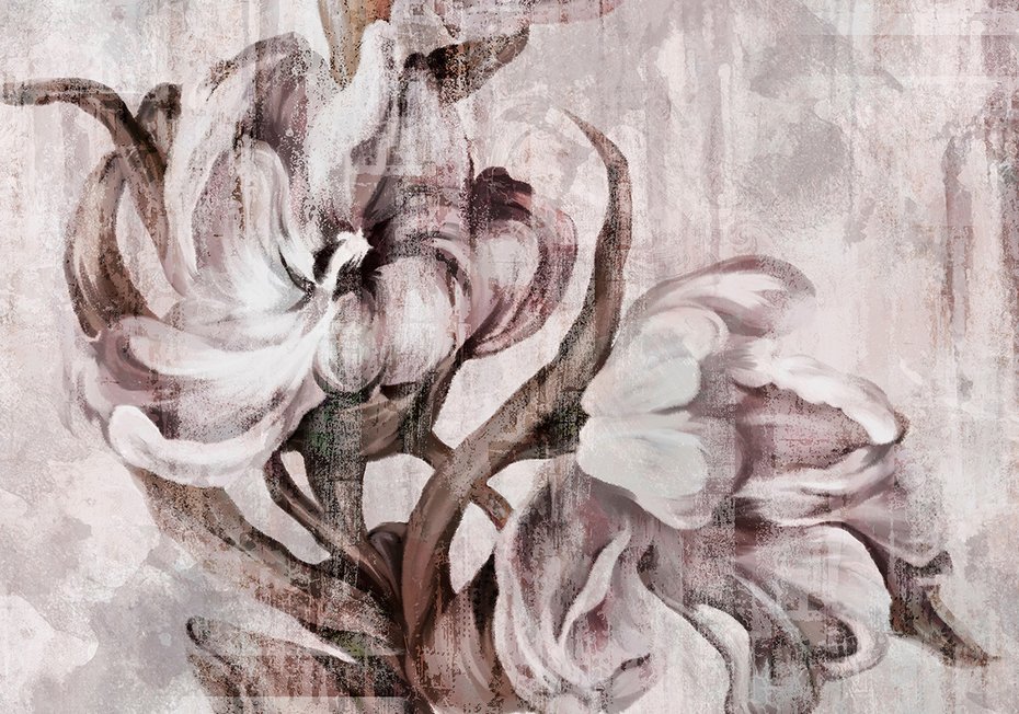 Fototapeta - loft, kwiaty, trawy