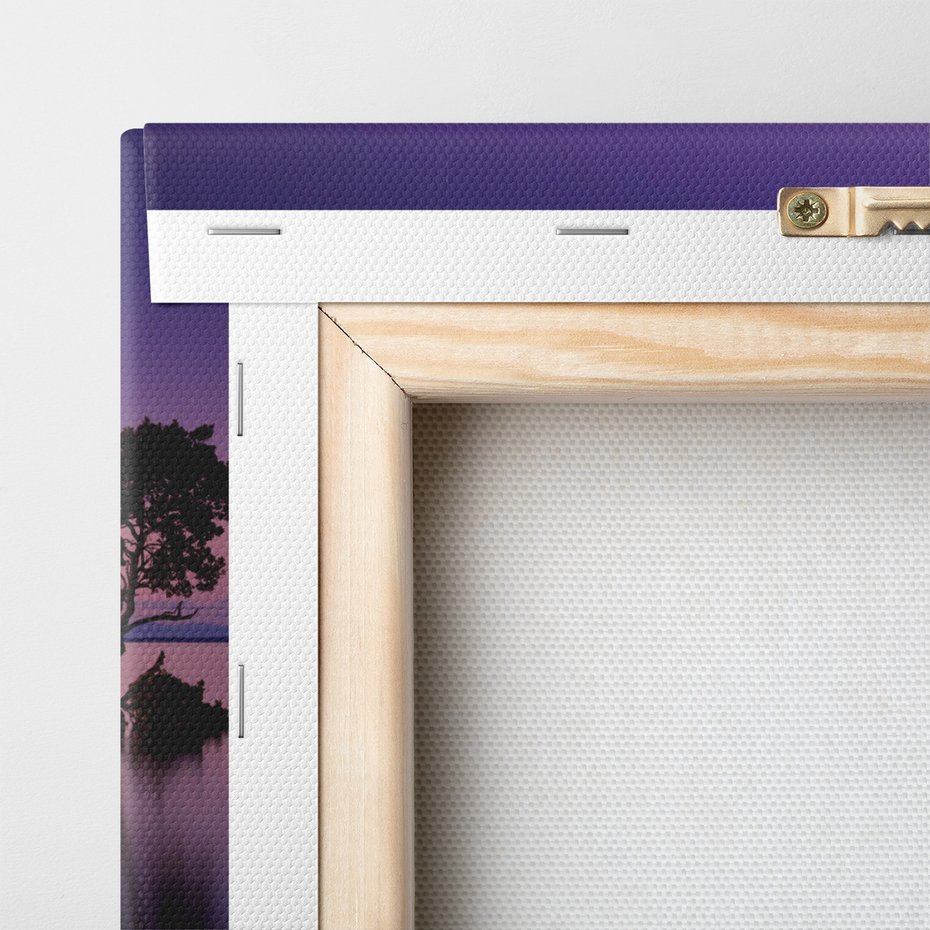 Obraz na płótnie - zachód słońca, drzewo, woda