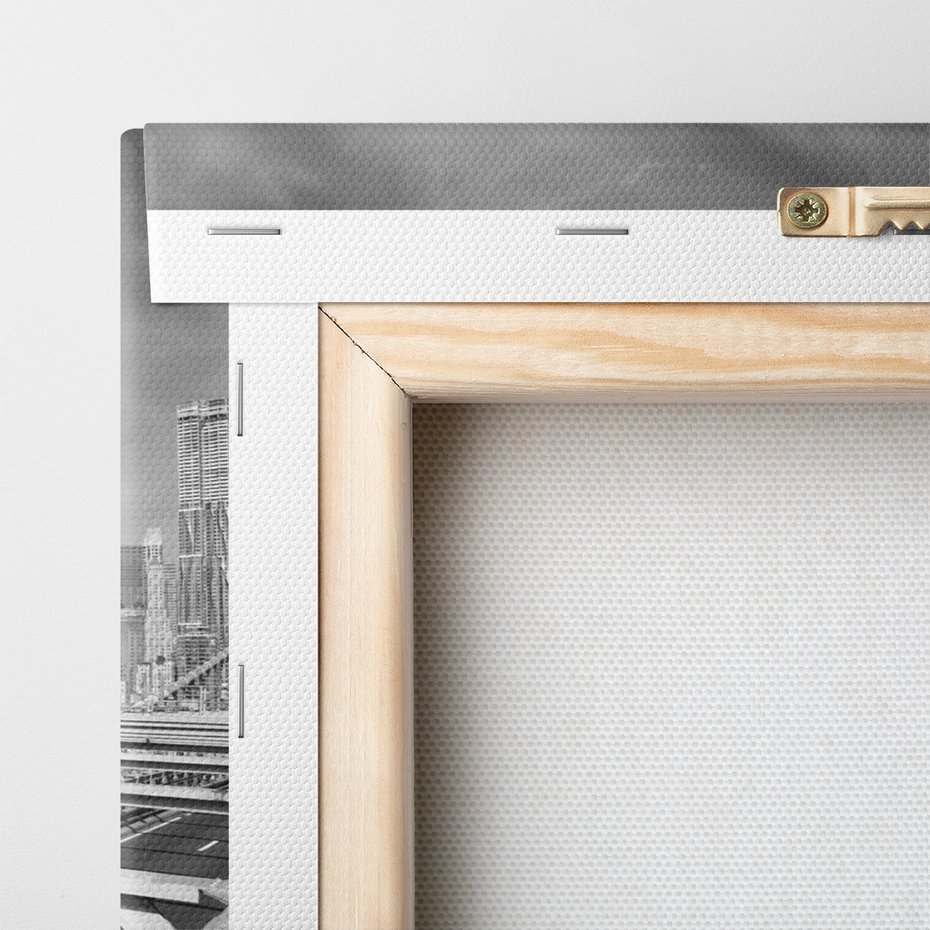 Obraz na płótnie - miasto, most, taksówka