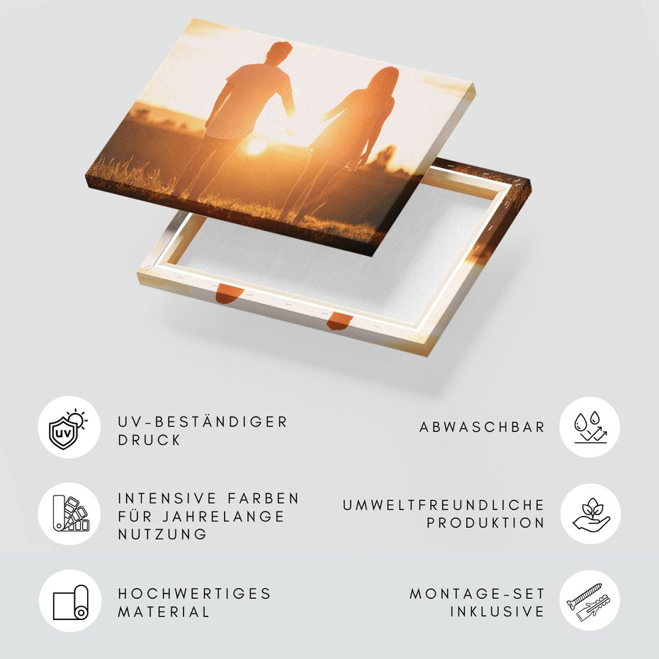 Obraz na płótnie - zachód słońca, miłość, para