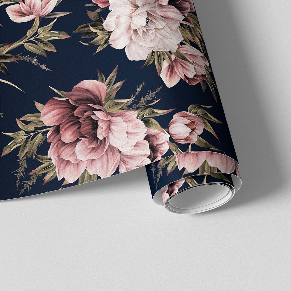 Tapeta - kwiaty, liście, ornamenty