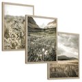 Zestaw obrazy w ramie, plakaty - krajobraz, natura, góry - rama drewno