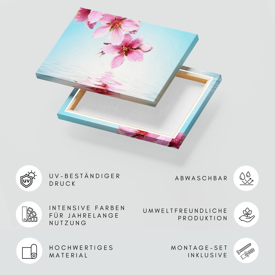 Obraz na płótnie - kwiaty, różowy, woda