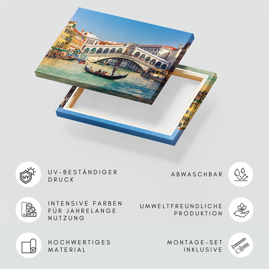 Obraz na płótnie - Wenecja, most, gondola