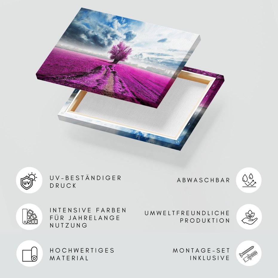 Obraz na płótnie - krajobraz, pole, drzewo