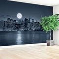 Fototapeta - miasto, noc, księżyc