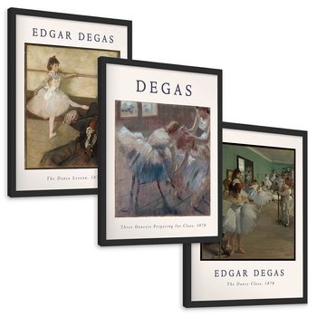 Zestaw obrazy w ramie, plakaty - balet, tancerki, Degas - rama czarna