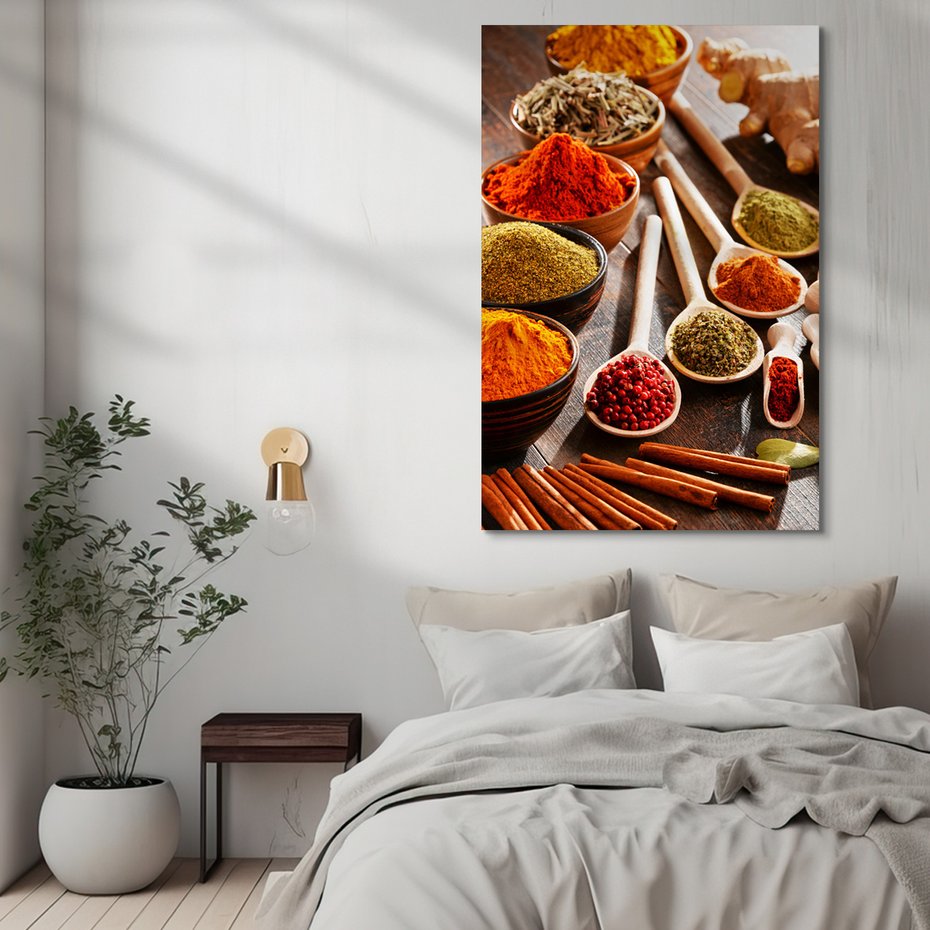 Obraz na płótnie - przyprawy, zioła, jedzenie