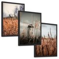 Zestaw obrazy w ramie, plakaty - krajobraz, wiatrak, natura - rama czarna