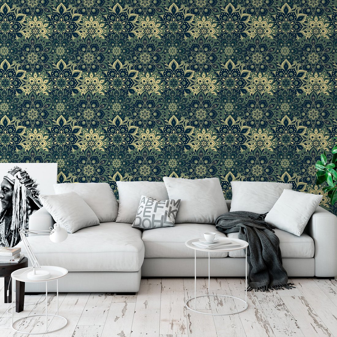 Tapeta - ornament, kwiat, abstrakcja