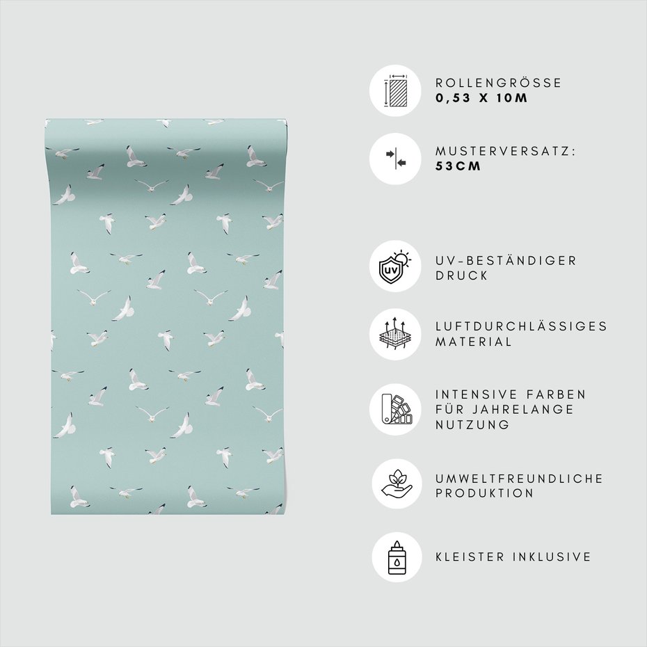 Tapeta - mewy, ptaki, morze