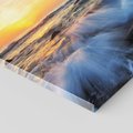Obraz na płótnie - morze, fale, zachód słońca