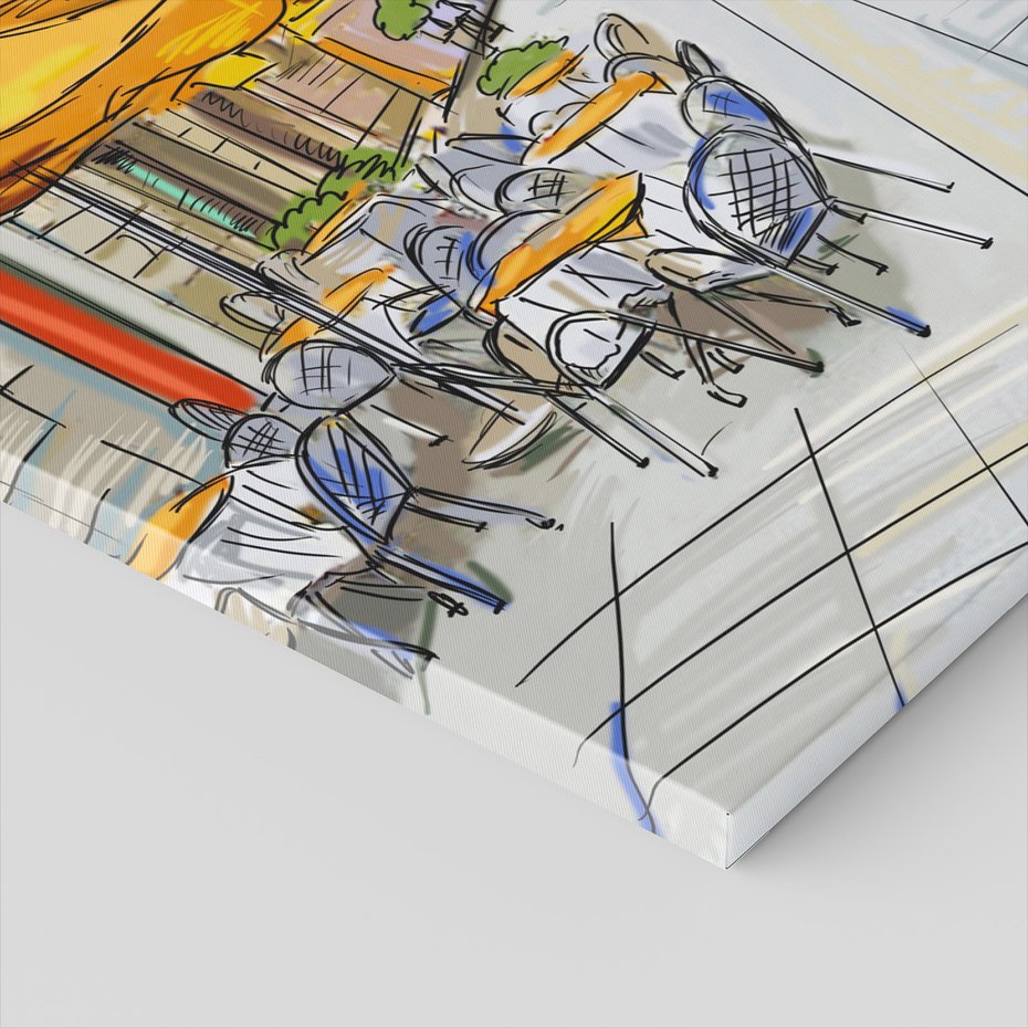 Obraz na płótnie - miasto,ulica,kawiarnia