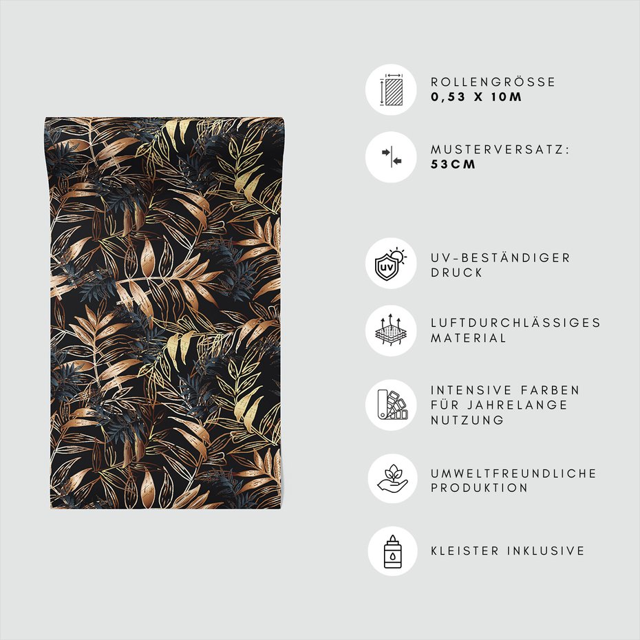 Tapeta - liście, ornament, tło