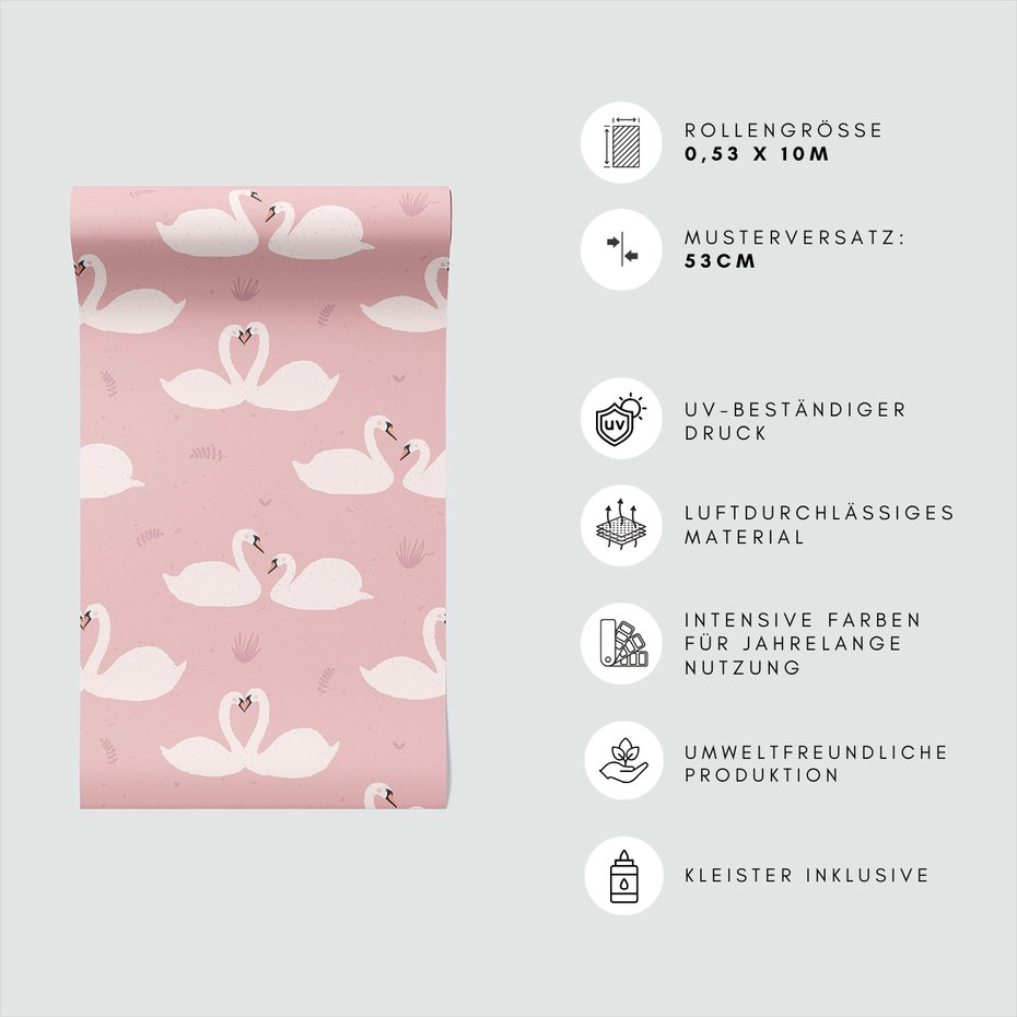 Tapeta - łabędzie, tło, grafika